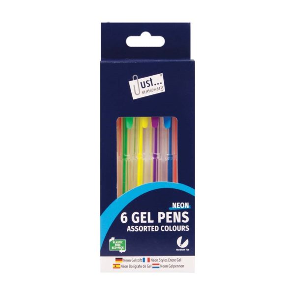 TALLON NEON GEL INK PENS - PACK OF 6- COLOUR P2678