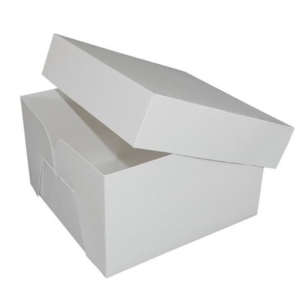 DORIC 10 INCH WHITE STAPLELESS CAKE BOXES PACK OF 5