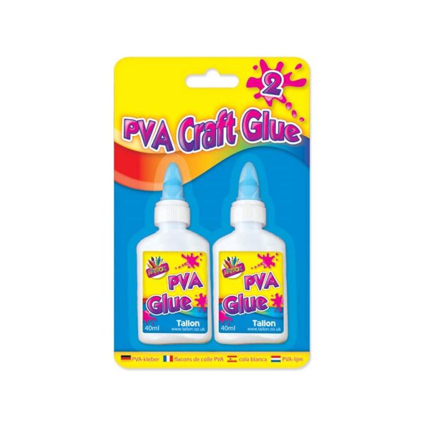 TALLON PVA GLUE BOTTLES PACK OF 2 (2X 40ML)