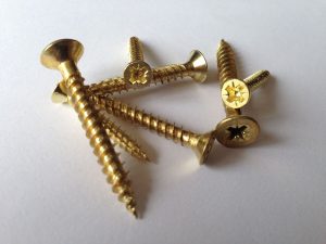 SECURIT S8181 TWINTHREAD SCREW COUNTERSUNK (CSK) ELECTRO BRASS 4X40MM PACK OF 15