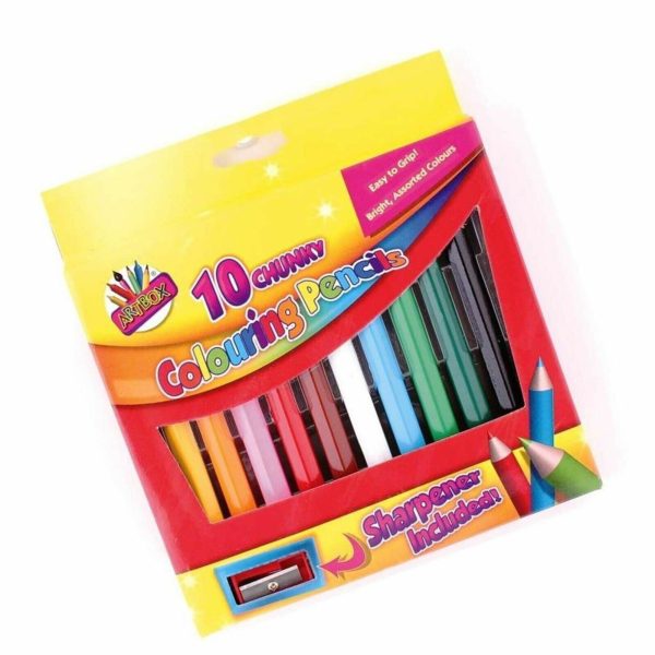 TALLON CHUNKY COLOUR PENCILS - PACK OF 10 - 1/2 SIZE