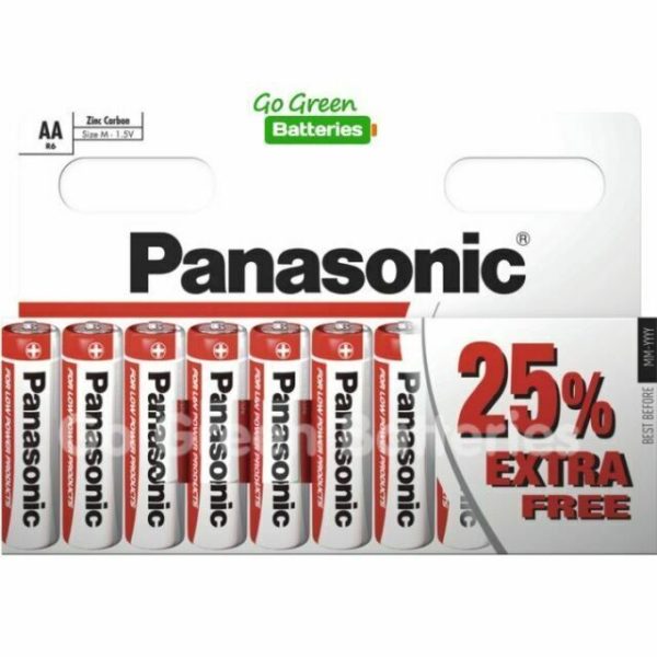 PANASONIC AA R6 UM3 1.5V ZINC CARBON BATTERIES PACK OF 10