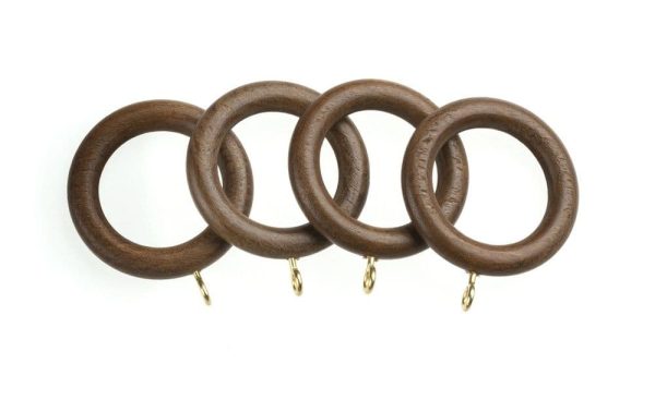 UNIVERSAL WOOD RINGS WALNUT PACK OF 4