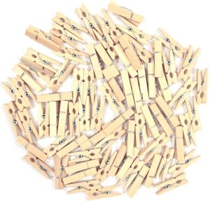 75 CRAFT HOBBY WOODEN MINI PEGS PLAIN NATURAL COLOURED CARD MAKING PHOTO CLOTH PAPER CLIP