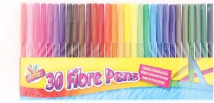TALLON FINE TIP FIBRE COLOUR PENS -PACK OF 30