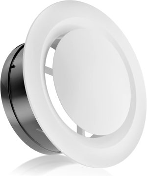 6" WHITE ADJUSTABLE AIR VENT COVER