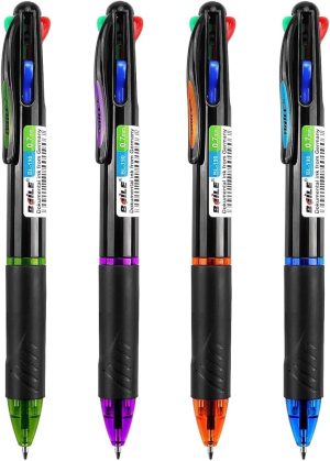 BRIGHTS 3 IN 1 RETRACTABLE BALLPOINT WITH SOFT GRIP PACK OF 4