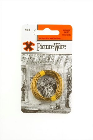 SHAW X NO.2 BRASS PLATED PICTURE WIRE 3M HOLD UPTO 11KG / 24LBS