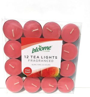 BLOOME ASSORTED FRAGNANED TEALIGHT CANDLES 3.5 HRS PACK OF 12