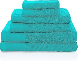 MARRIE & ADAM'S EGYPTIAN HAND TOWEL TURQUOISE 100% COTTON 6/PCS