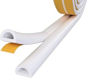 SELF ADHESIEVE EPDM RUBBER P STRIP DRAUGHT EXCLUDER 5M TAPE - WHITE