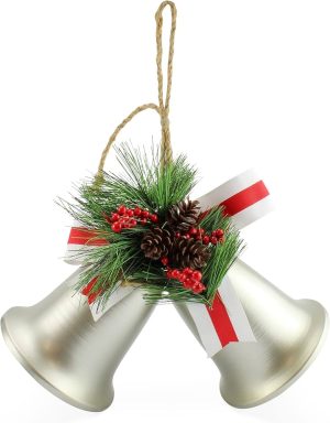 CHRISTMAS WALL HANGING GOLD / SILVER BELL DECORATION