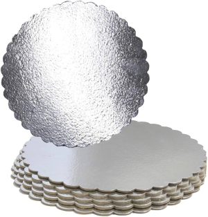 DORIC 7 INCH ROUND SILVER CAKE BOARDS PACK OF 10