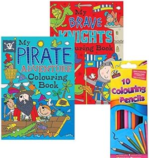 SQUIGGLE A4 ASSORTED PIRATES & KNIGHTS COLOURING BOOK