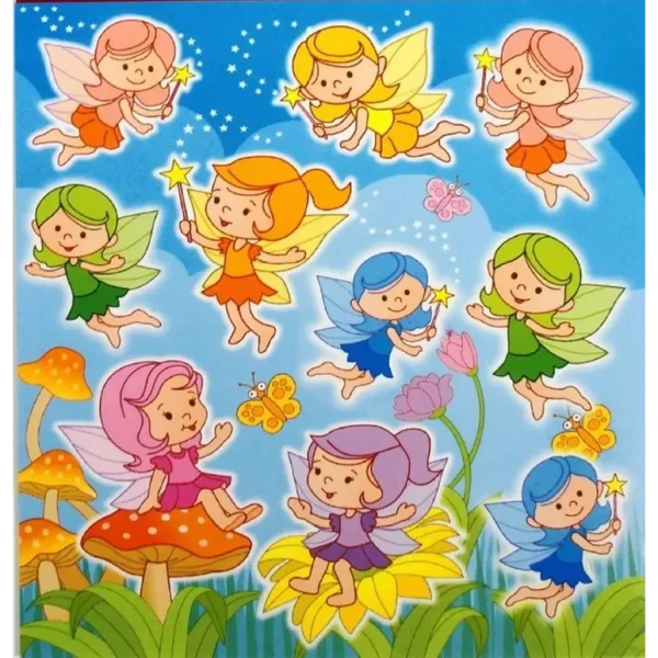 12 X FAIRY STICKER SHEETS - PARTY LOOT BAG FILLERS SUPPLIES