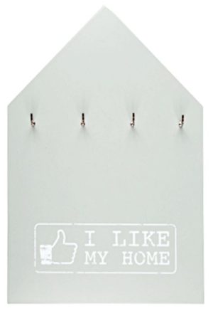 WOODEN KEY HOLDER GREY I LIKE MY HOME
