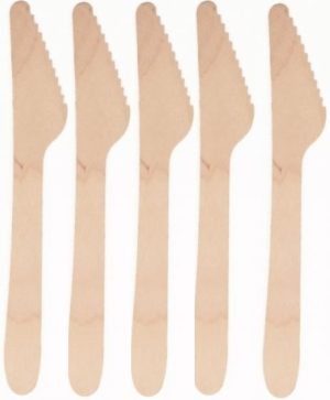 100 BRICH WOODEN KNIVES 16.5CM