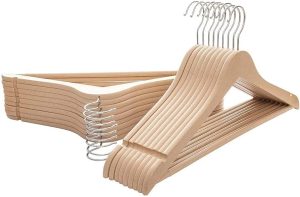 ADORN DELUXE WOODEN LOOK PLASTIC COAT HANGERS PACK OF 2