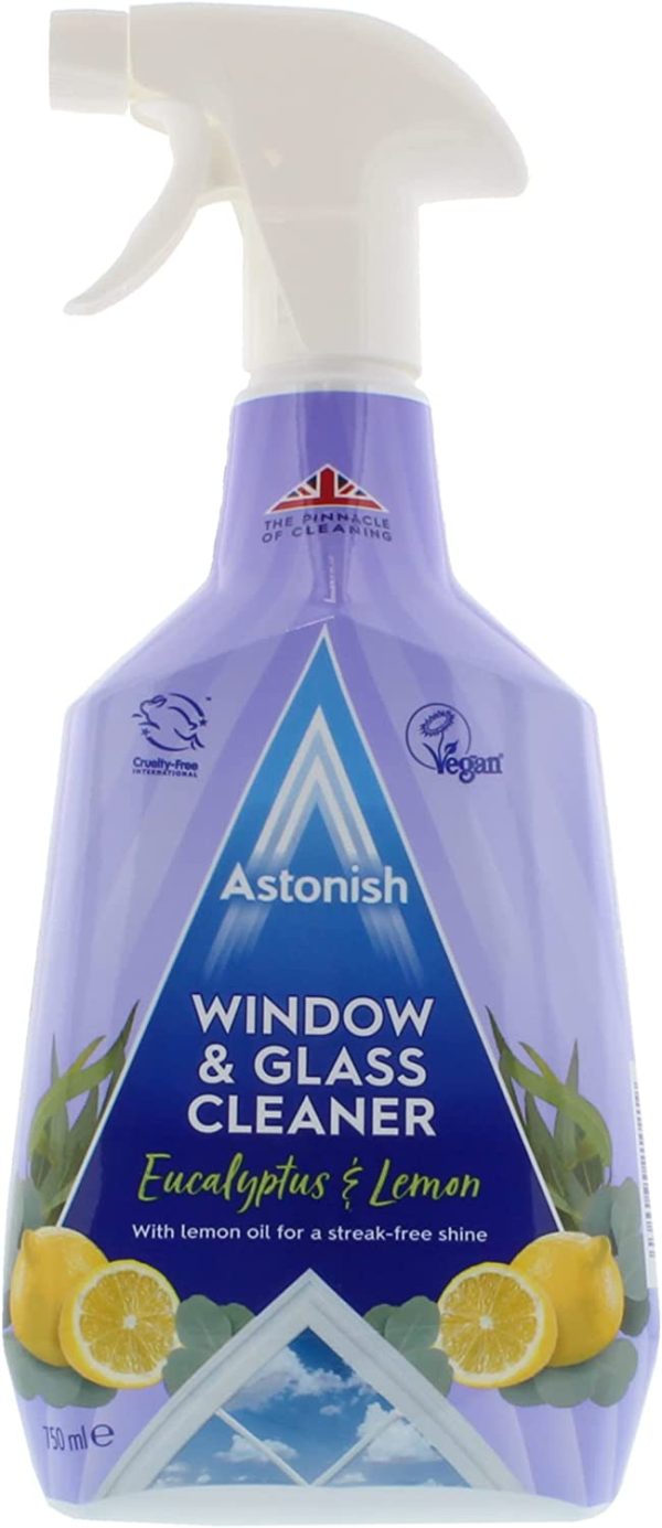 ASTONISH WINDOW AND GLASS CLEANER EUCALYPTUS & LEMON 750 ML