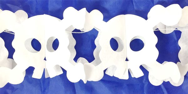 SKULL PIRATE PARTY GARLAND DECORATION PROPS PAPER CHAIN CRAFT BOYS BIRTHDAY HALLOWEEN