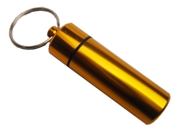 ALUMINIUM PILL KEY RING - BIG GOLD