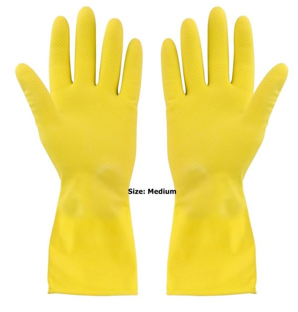 RUBBER GLOVES YELLOW MEDIUM F81446