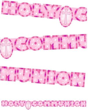 GIANT HOLY COMMUNION BANNER PINK