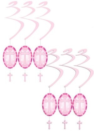 6 CROSS HANGING SWIRL PINK