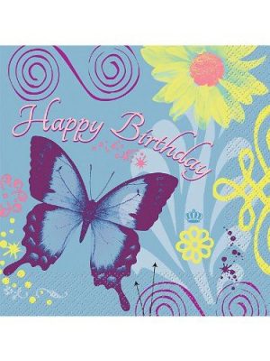 16 BUTTERFLY LUNCH NAPKINS