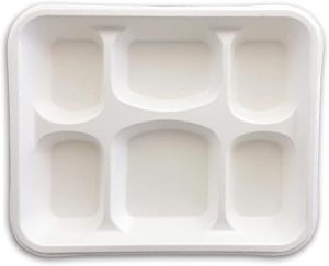 6 COMPARTMENT PLASTIC DISPOSABLE DINNER PLATES PACK OF 25
