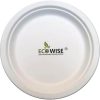 ECOWISE WHITE BEGASSE BIODEGRADABLE PLATES 7" / 18CM 12/PK