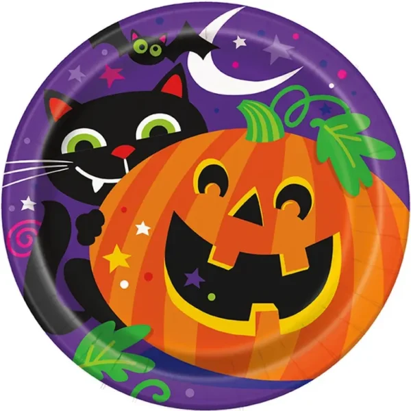 PACK OF 8 HAPPY HALLOWEEN PLATES