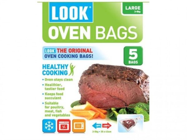 LOOK HEALTHY COOKING OVEN BAGS LARGE 35 X 43CM PACK OF 5