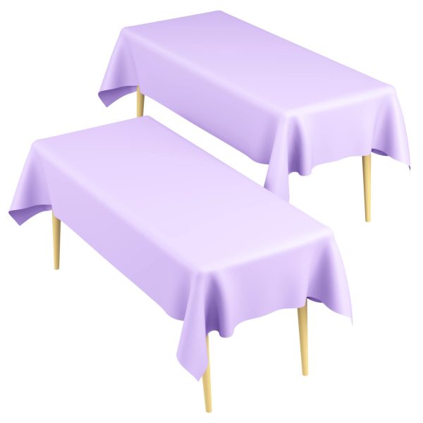 PPS REUSABLE PLASTIC TABLECOVERS 137CM X 137CM PACK OF 2 - LILAC