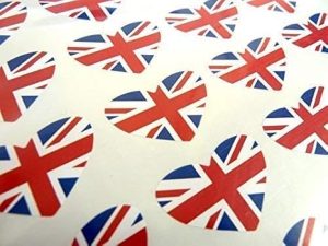 UNION JACK FLAGS SANDWICH LABELS PACK OF 50