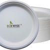ECOWISE WHITE BEGASSE BIODEGRADABLE PLATES 7" / 18CM 12/PK