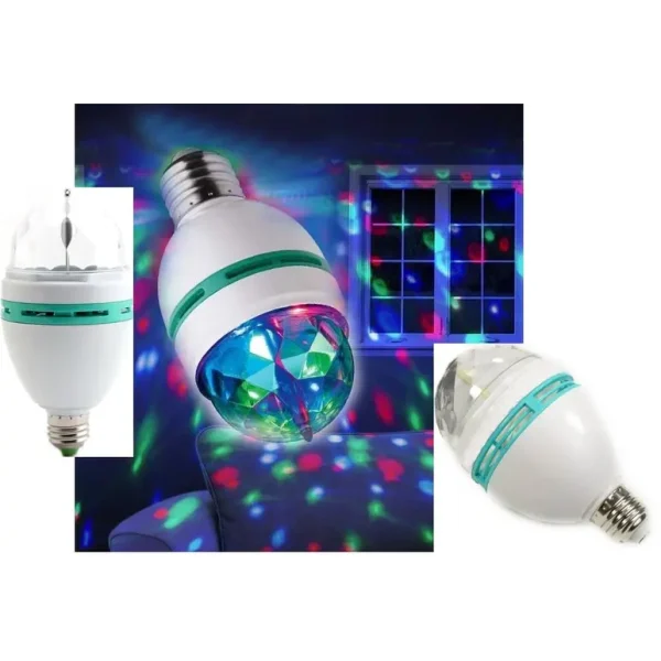 ROTATING PARTY LIGHT WITH 3 MULTICOLOURED LED LIGHT