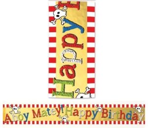 FOIL HAPPY BIRTHDAY PIRATE BANNER