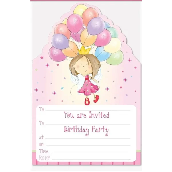 10 PARTY INVITATIONS FAIRY PRINCESS