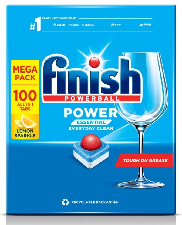 FINISH POWERBALL ALL-IN-ONE DISHWASHER TABLETS LEMON SPARKLE 100 TABLETS