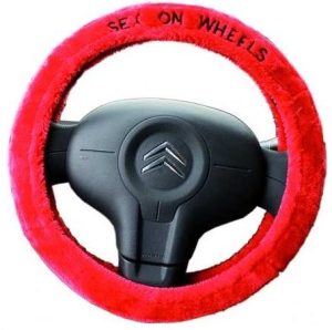 PLUSH STEERING WHEEL COVER SEX ON WHEELS