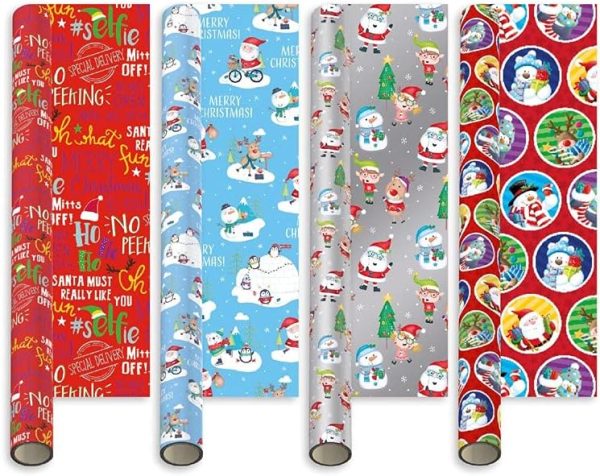 GIFTMAKER CHRISTMAS NOVELTY CUTE GIFT WRAP 69CM X 4M