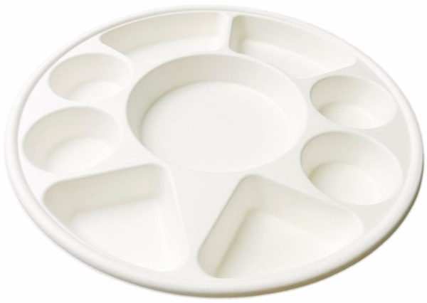 BIODEGRADABLE 9 COMPARTMENT PARTY PLATES PACK OF 25