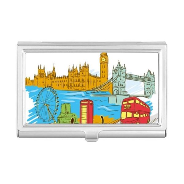 UK LONDON DESIGN ASSORTED PLASTIC CARD CADDY CARD HOLDER