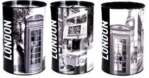 ASSORTED DESIGN TIN METAL MONEY BANK LONDON DESIGN