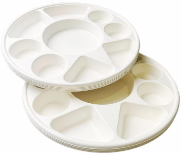 BIODEGRADABLE 9 COMPARTMENT PARTY PLATES PACK OF 25