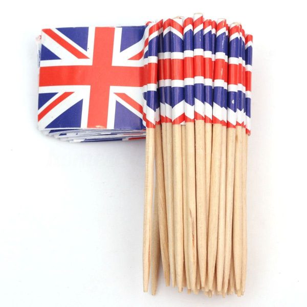 SHATCHI UNION JACK CROWN SANDWICH / COKTAIL PARTY FLAGS PACK OF 30