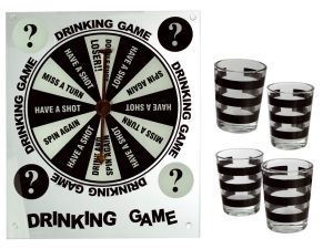DRINKING GAME HAVE A SHOT WITH 4 GLASSES
