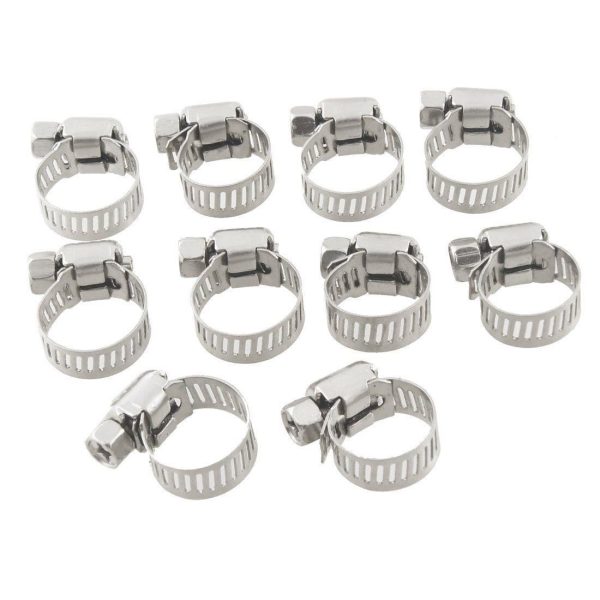 12 ADJUSTABLE STAINLESS STEEL WORM DRIVE HOSE CLAMP CLIP