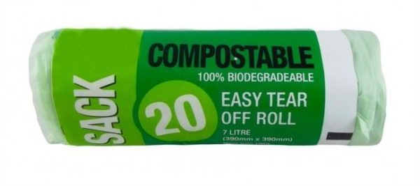 TUFFY COMPOSTABLE BIODEGRADABLE CADDY BIN BAG 7 LITRE PACK OF 20